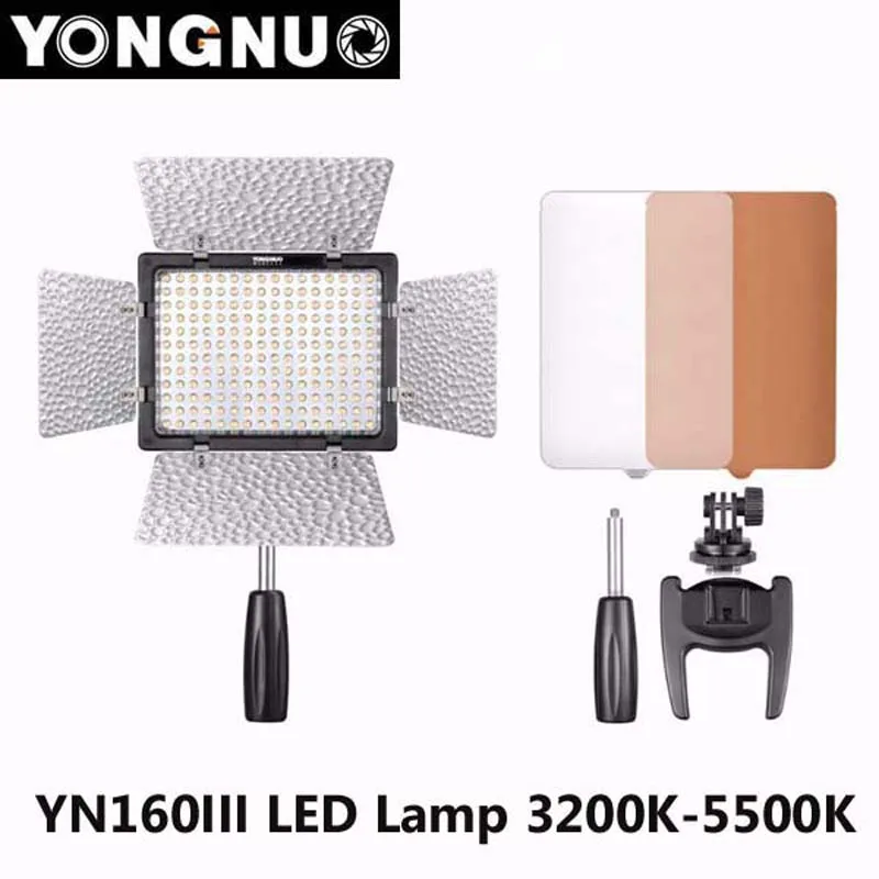 Yongnuo YN160 III 3200-5500K CRI95 160 LED Регулируемая яркость видео свет для Canon Nikon Sony DSLR и