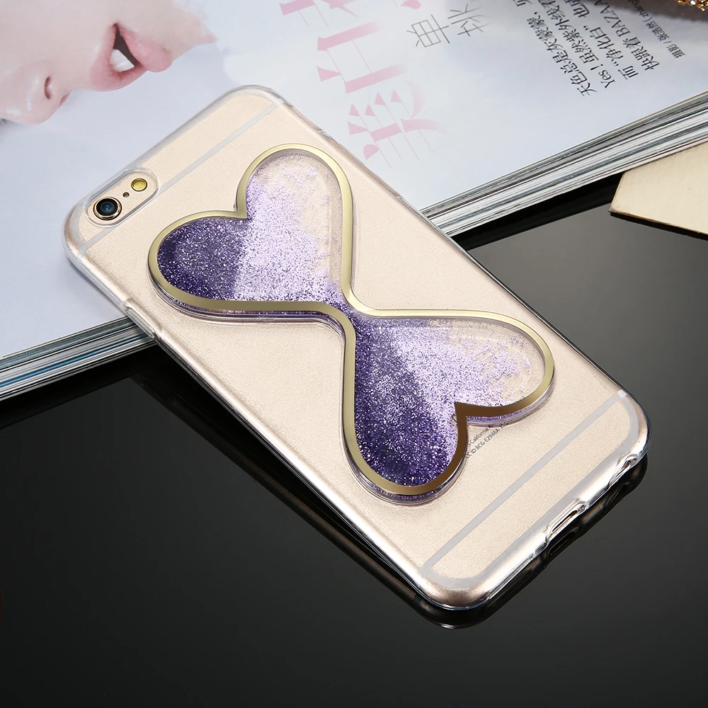 Kisscase девчушки Quicksand чехол для iPhone 6 S 7 Красочные четко TPU плюс блеск Телефонные