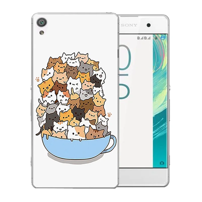 Phone Cases Soft Silicone TPU FOR Sony Xperia XA F3111 Luck Cat Pattern Clear Back Cover Dual F3112 Protector Funda |