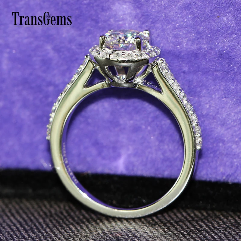 Женское Обручальное кольцо с муассанитом белое золото 585 мм 6 5 к|ring brilliant|ring ringring