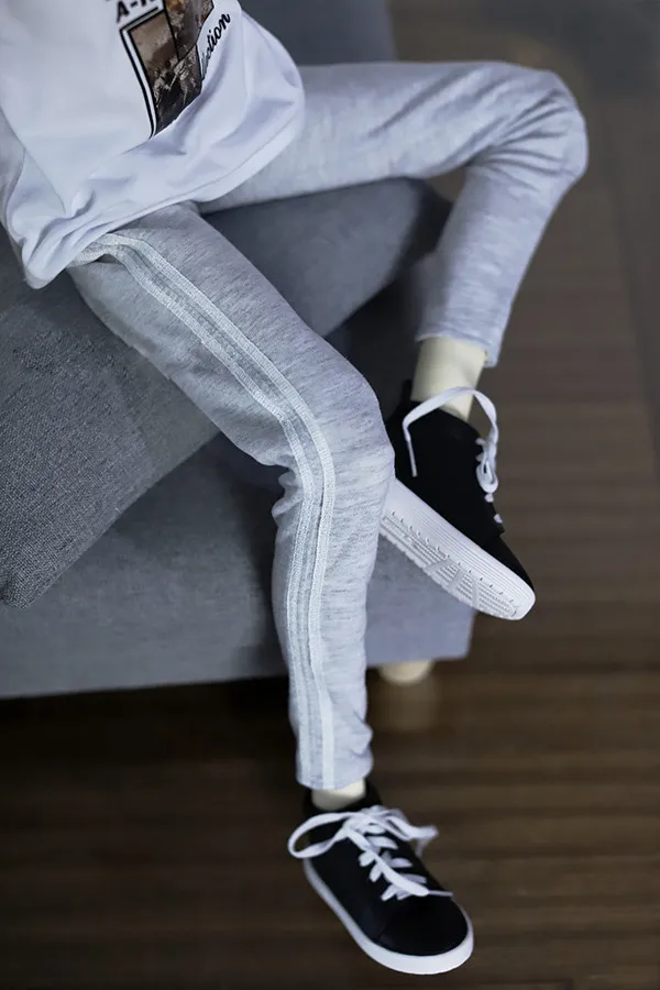 gray Одежда для кукол, серые, красные, черные штаны с 2 белыми полосками, повседневные спортивные штаны для 1/3 1/4 BJD SD DD MSD SD17, аксессуары для кукол - Цвет: gray
