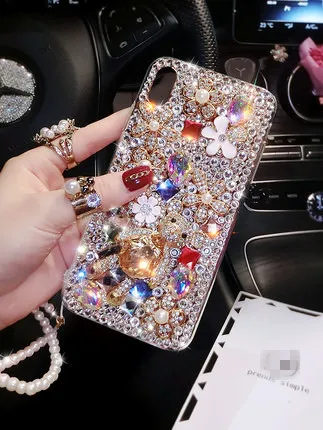 Luxury Bling Lovely Bear Rhinestones Diamonds Soft Case Cover For Huawei Honor 9X Pro 8X Max 7X 20 I S 10 9 8lite V20 Note8 | Мобильные