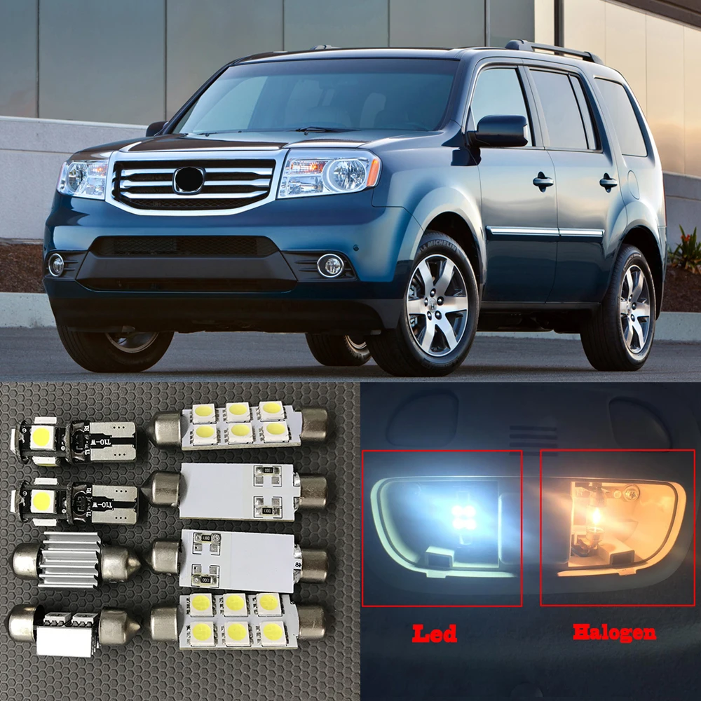 15 шт. белый авто интерьер светодиодные лампочки комплект для 2009 2015 Honda Pilot Canbus LED