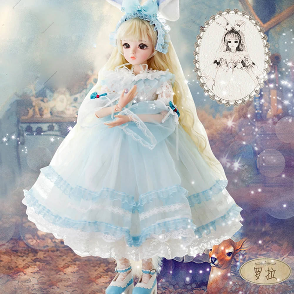 Bjd 1/3 кукла 60 см куклы для девочек силиконовые с одеждой парики обувь макияж