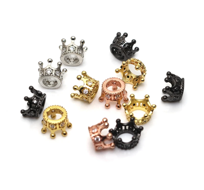 5 шт./лот черные бусины с фианитами для изготовления ювелирных изделий сделай сам