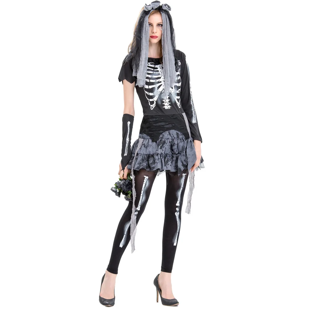 Хэллоуин призрак невесты костюм зомби Ночная Арена Скелет сценический фестиваль