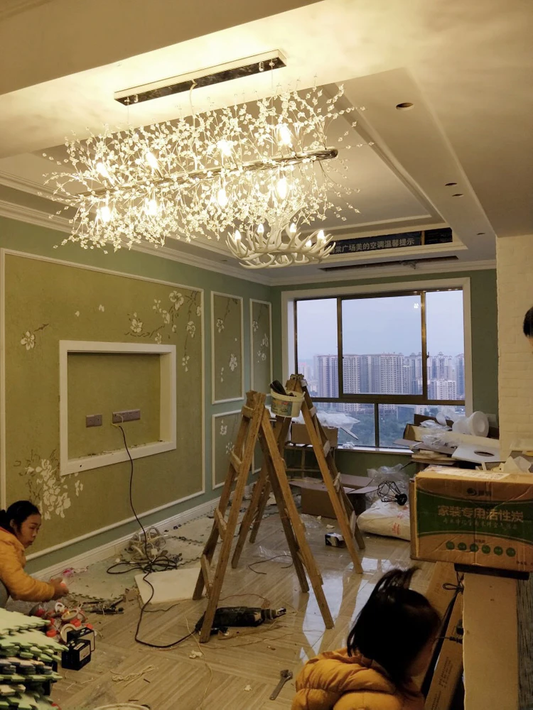 

Led Italian luxury crystal Pendant Lights model room after the modern simple Nordic bedroom restaurant crystal lamp