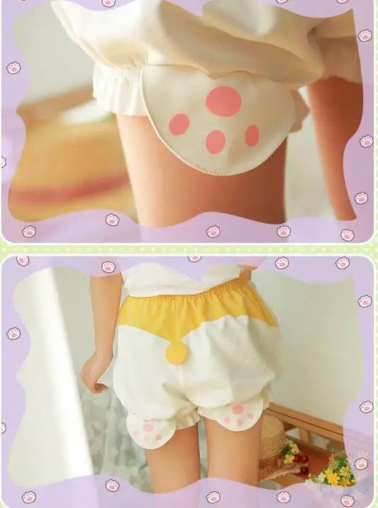 new Kawaii Women Lolita Girl Corgi Hip Harajuku Cute Dog Pumpkin Bud Bubble Bloomers Under Short Cosplay