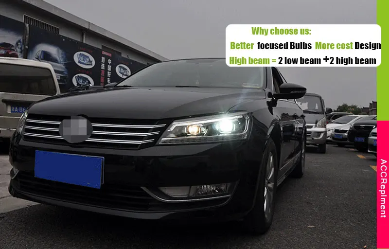 Автомобильный Стайлинг для VW Passat головной светильник s- светодиодный головной светильник объектив двойной луч H7 HID Xenon bi xenon объектив Дневной светильник для бега