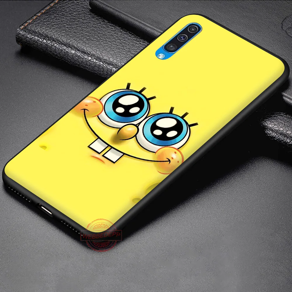 WEBBEDEPP Губка Боб мягкий чехол для Samsung A3 детей 5 6 7 8 9 J6 A10 A20 A30 A40 A50 A60 A70 S M10 M20 M30 M40 |