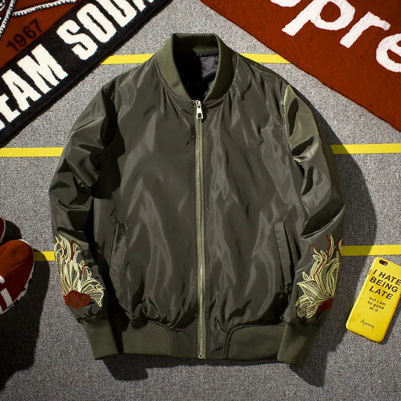 Черная Хлопковая весенняя куртка в китайском стиле мужская бомбер размера плюс