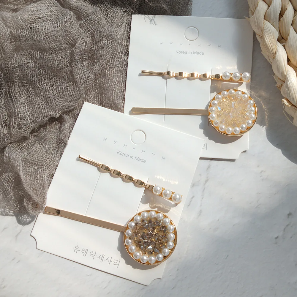 2 шт./компл. женские корейские имитация жемчужные заколки для волос милая Заколка