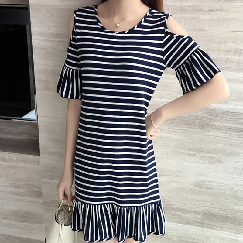 О-образным вырезом женщина платье 2018 Весна-осень футболки с коротким рукавом