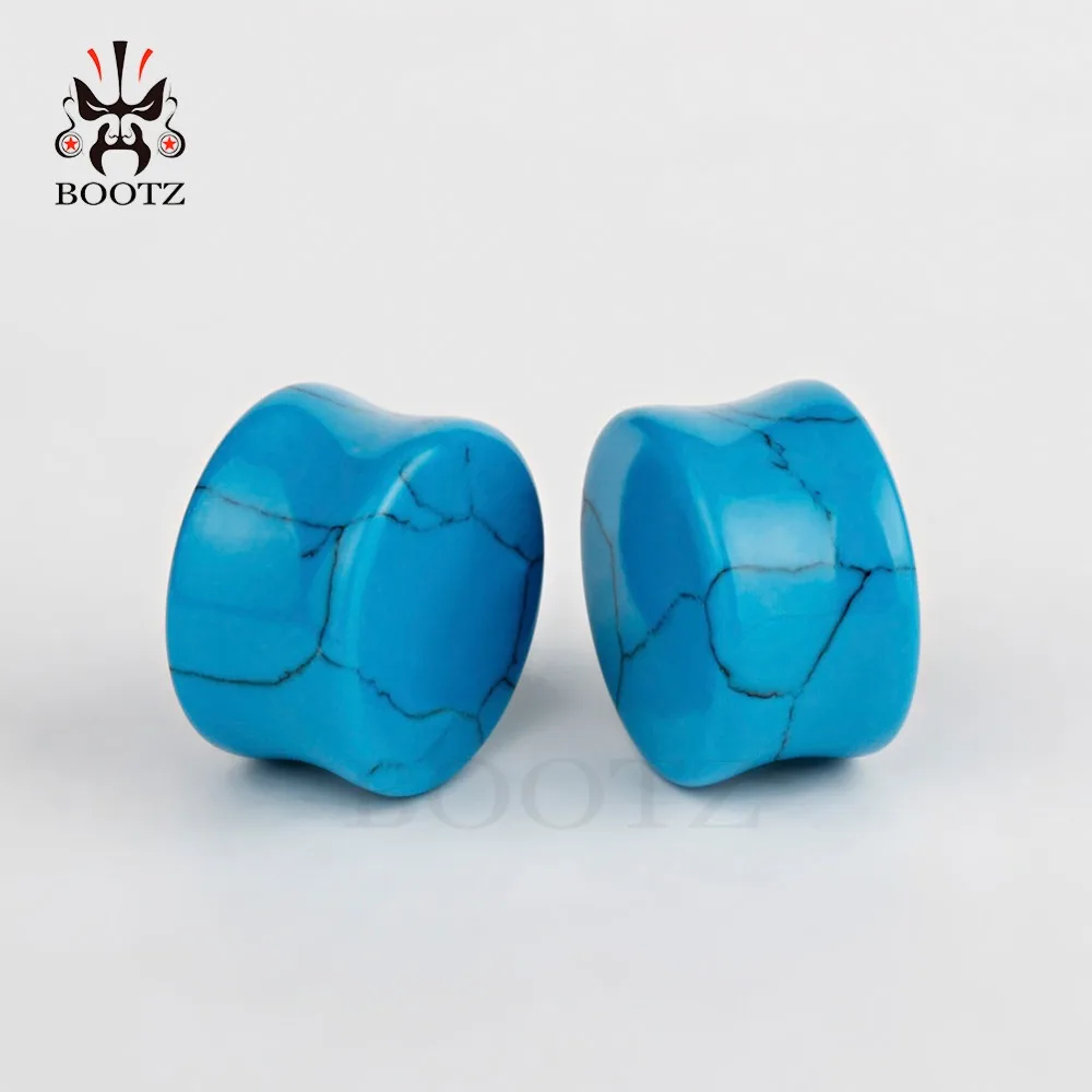 Wholesale Price Fashion Blue Stone Ear Plugs Tunnels Piercing Body Jewelry Earring Gauges Expanders Stretchers 32PCS | Украшения и
