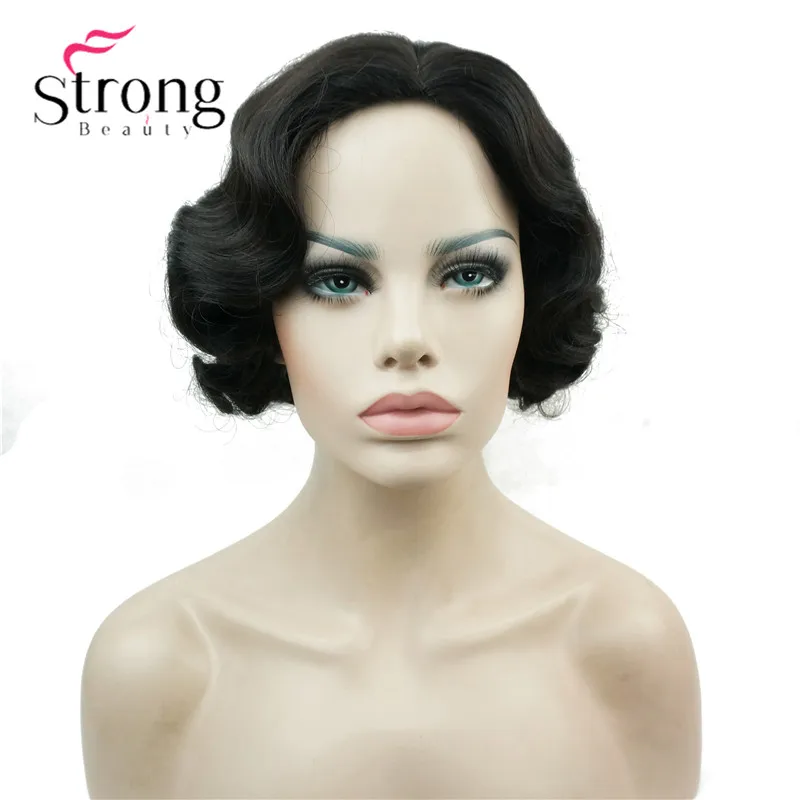 StrongBeauty 1920's Flappers Короткий Палец Волна светильник блонд полный синтетический парик