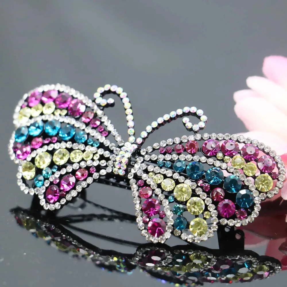 Повязка на голову с бабочкой 43*90 мм свадебная повязка хрустальные стразы заколки