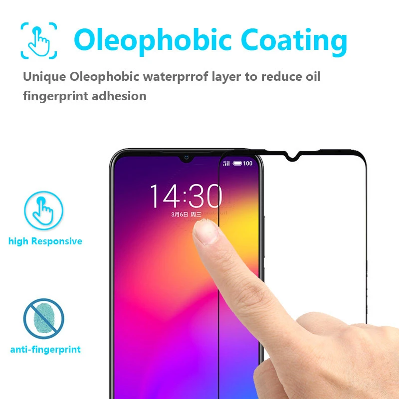 Cubierta completa de vidrio templado para Meizu Note 9, Protector de pantalla, pegamento completo, vidrio de seguridad 9H para Meizu Note 9, vidrio de tel&eacute;fono Meizu Note 9-1