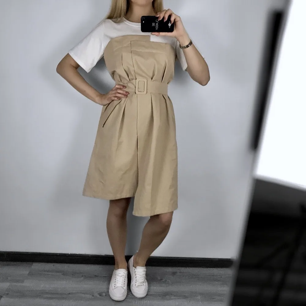 FATIKA, женские стильные платья с коротким рукавом и круглым вырезом, повседневные платья на шнуровке, Летнее Платье До Колена Для Женщин