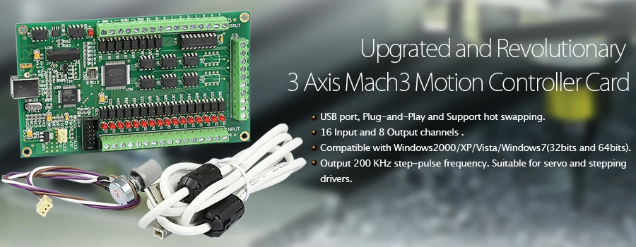 3-осевое USB-карта Mach3 200 кГц Интерфейсная Плата Адаптер для Степпер/серво Драйвера