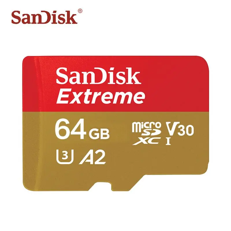 64 ГБ Двойной Флеш-накопитель SanDisk Extreme Micro SD карта 128 Гб карты флэш-памяти 64GB карты памяти 32 Гб SDHC/SDXC UHS-I U3 до 100 МБ/с. UHD 3D 4K видео карты - Емкость: 64 ГБ