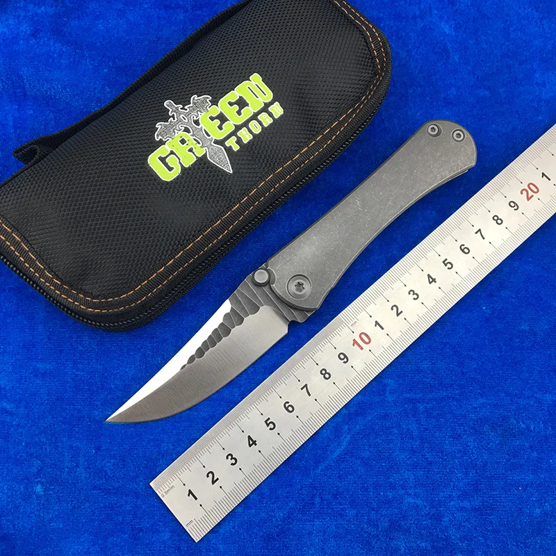 Складной нож Green thorn SBKF M390 со стальным лезвием и титановой ручкой для кемпинга