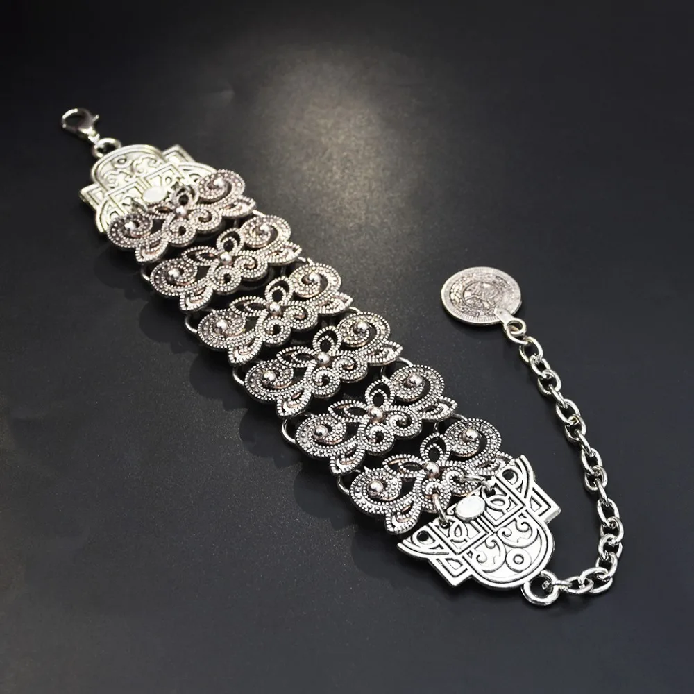 

Retro Turkish Coachella Hipple Festival Coin Cuff Bangle Silver Bracelets Anklet Girls Gypsy Afghan India Ethnic Wedding Jewelry