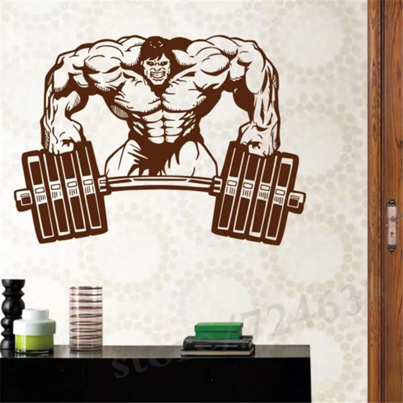 Женская наклейка для фитнеса кроссфита штанга мышц постеры бодибилдинга
