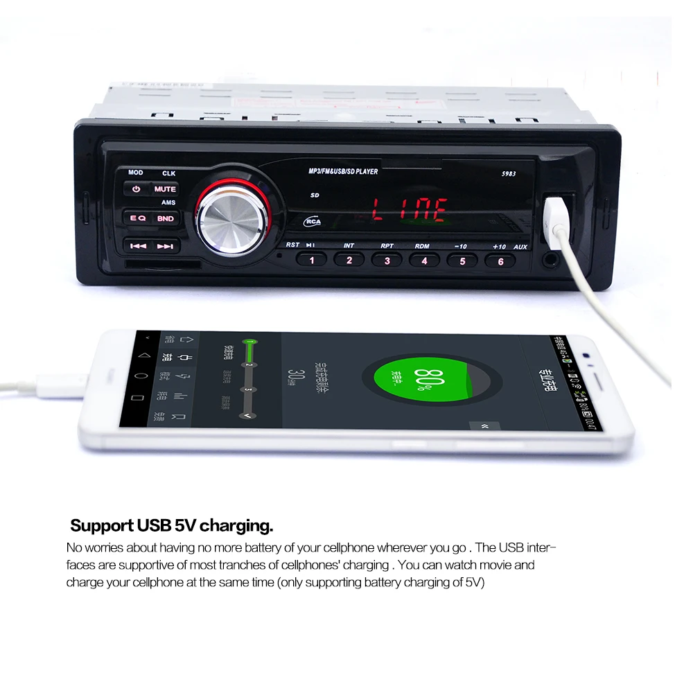 5983 1Din 12 В автомобиль многофункциональный MP3 плеер, fm-радио, автомобиль плеер, U диск, SD карты воспроизведения аудио автомобиля Автомобильный MP3-плеер