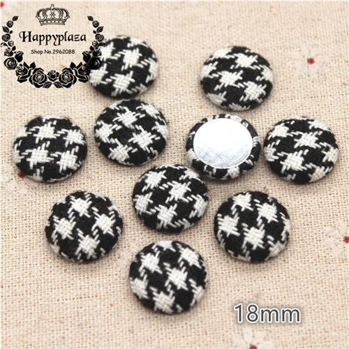 18mm 20pcs 20 шт 18 мм/20 мм ласточка, покрытая тканью, круглая пуговица для дома и сада, плоская задняя часть, кабошон, рукоделие, скрапбукинг, сделай сам - Цвет: 18mm 20pcs