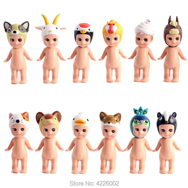 Sonny Angel сладкие животные морской серии ПВХ Фигурки Kawaii печенье попкорн Мини Коллекционная модель детские игрушки кукла подарок 12 шт
