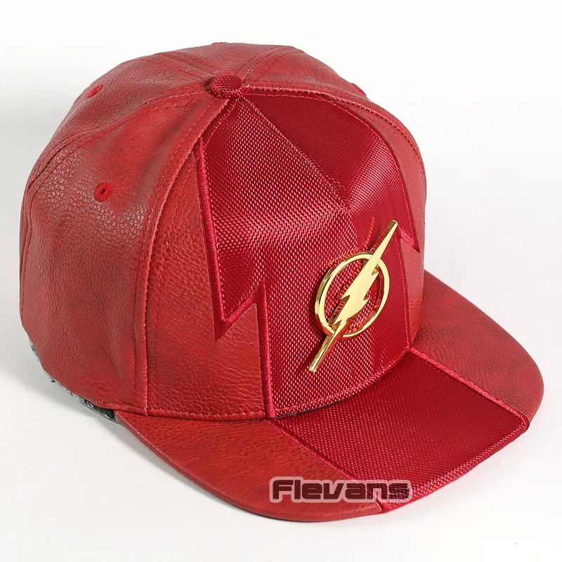 DC Comics Супер герой флэш Snapback Hat мужские шляпы sFashion Регулируемая кожаная бейсболка