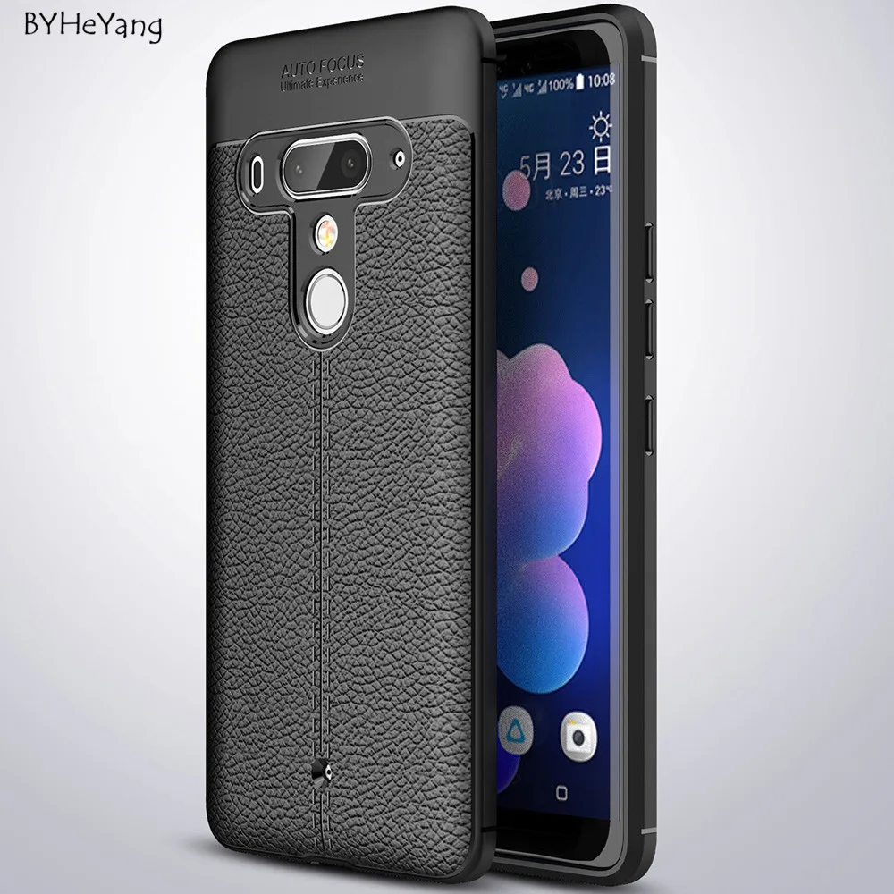 BYHeYang для HTC U12 Plus чехол + 6 0 "Роскошный Личи мягкий силиконовый кожаный U 12 телефон
