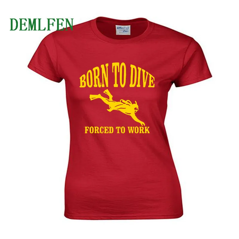 Футболка с надписью Born To DIVE футболка Forced Work забавный подарок на день рождения