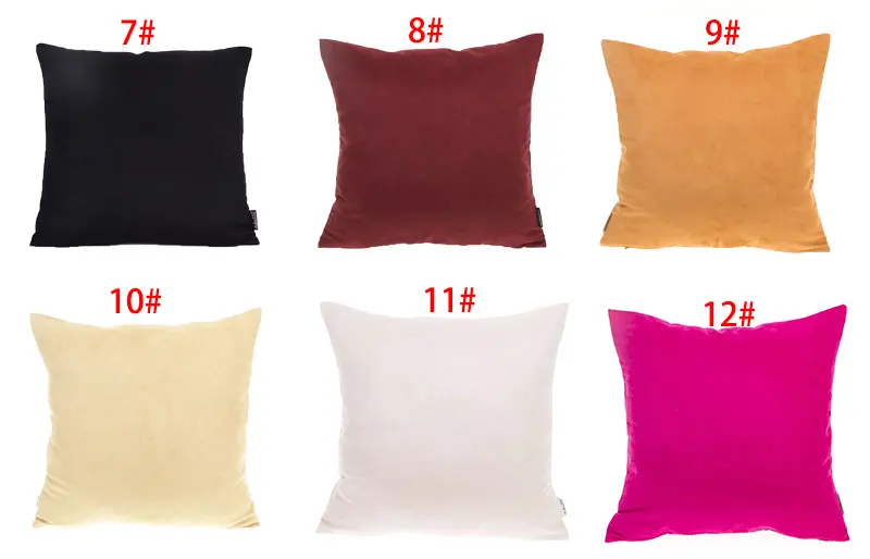 Home Decor Новинка зимы одноцветное замшевая Подушка охватывает 45*45 см Черный, серый цвет желтый Рождество мягкий площади диван Наволочка в стиле День Благодарения крышка