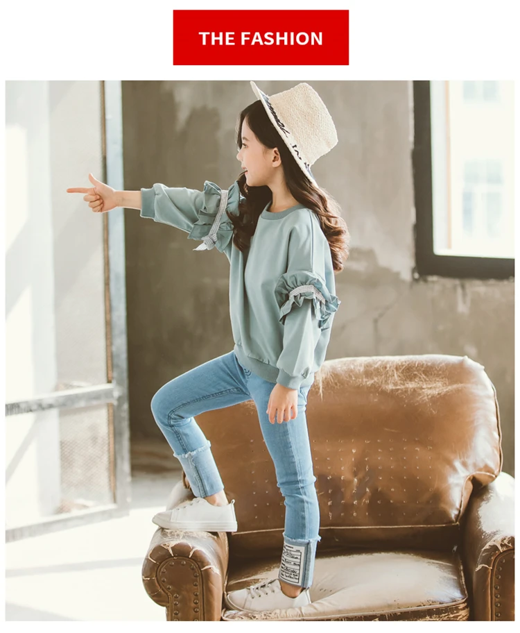 Girls Clothes Sets Kids Fashion Tops Jeans Two Piece Set Children Spring Autumn Suit Girls Outfits 7 8 9 10 11 12 13 14 Years
