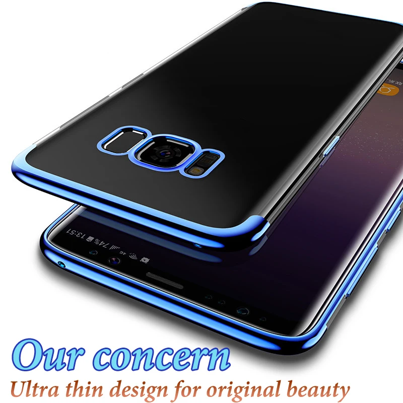 Soft Plating Ultra Thin Case for Samsung Galaxy S9 S8 S7 S6 EDGE Cases Transparent TPU Cover Note 9 8 |