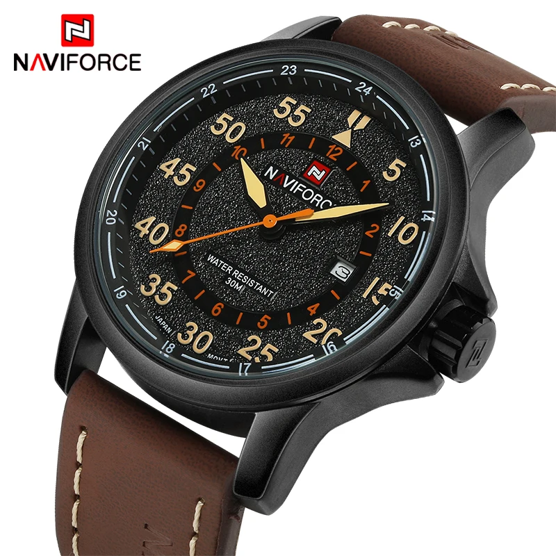 NAVIFORCE Топ Элитный бренд Для мужчин спортивные водонепроницаемые часы кварцевые