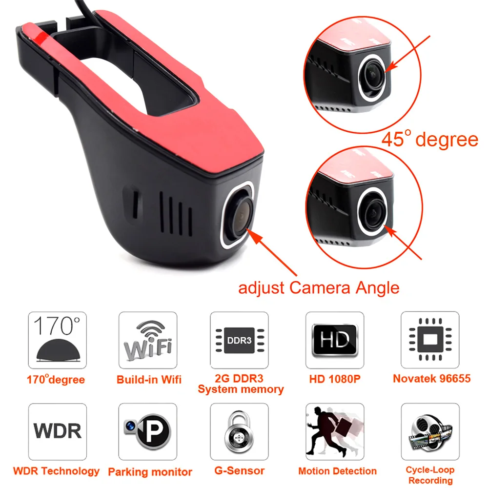 XCGaoon Wifi Автомобильный регистратор DVR цифровой видеорегистратор видеокамера тире