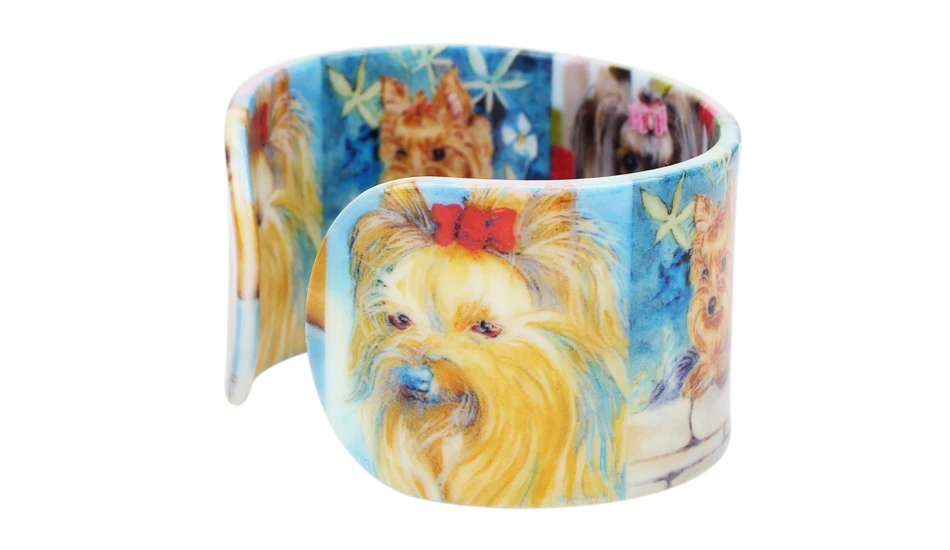 Bonsny пластиковые цветочные Shih Tzu браслеты с собакой браслеты индийская мода ремесло животное ювелирные изделия для женщин девушки дамы аксессуары Новинки