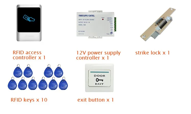 MILEVIEW DIY водонепроницаемый Rfid дверной набор контроля доступа с электрическим ударным замком+ 15 RFID карта брелка