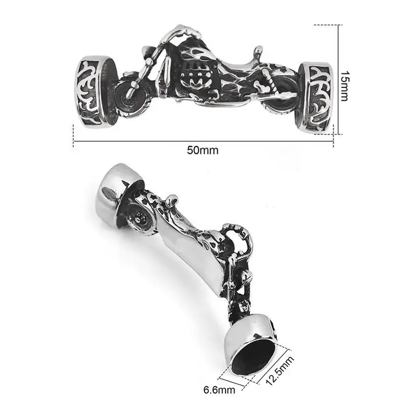 Коннектор из нержавеющей стали в форме мотоцикла кожаный шнур для браслета 12 5*6 6