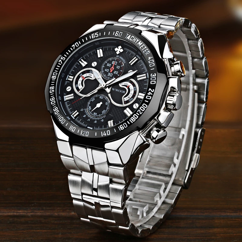 WWOOR лучший бренд Модные мужские повседневные кварцевые часы армейские военные
