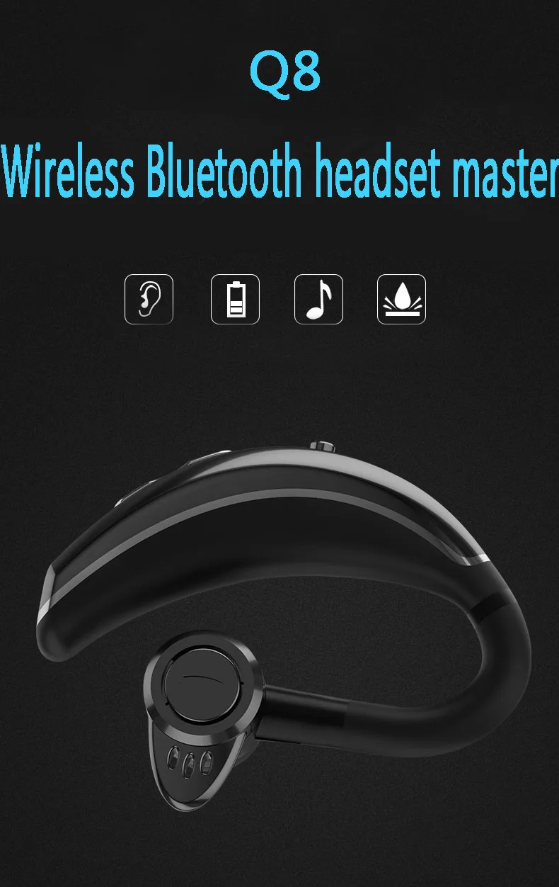 Год Q8 bluetooth Классические наушники 4,1 ушные крючки беспроводные наушники стерео гарнитура для водителей IOS Android