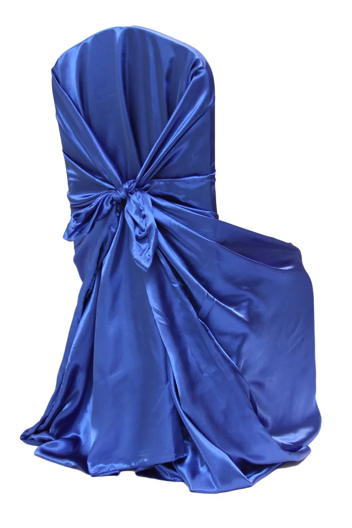 royal blue Сатиновые чехлы на стулья для свадебного банкета, отеля, вечерние украшения, товары, 110 см* 140 см, 100 шт, бренд BITFLY - Цвет: royal blue