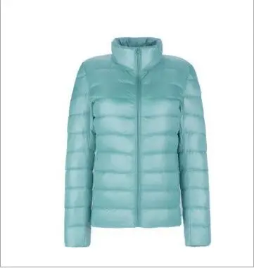 light blue Бренд, 90% белый утиный пух, ультра-светильник, куртки для женщин, Осень-зима, пуховик, пальто, женский, на молнии, с карманами, пуховик, парка - Цвет: light blue