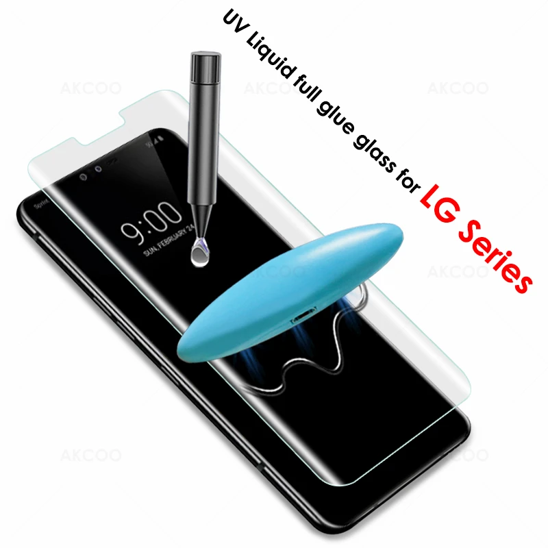 Akcoo 10D прозрачная УФ-пленка для LG V50 V40 V30+ Защитная пленка на весь экран для LG G7 G8 ThinQ H930