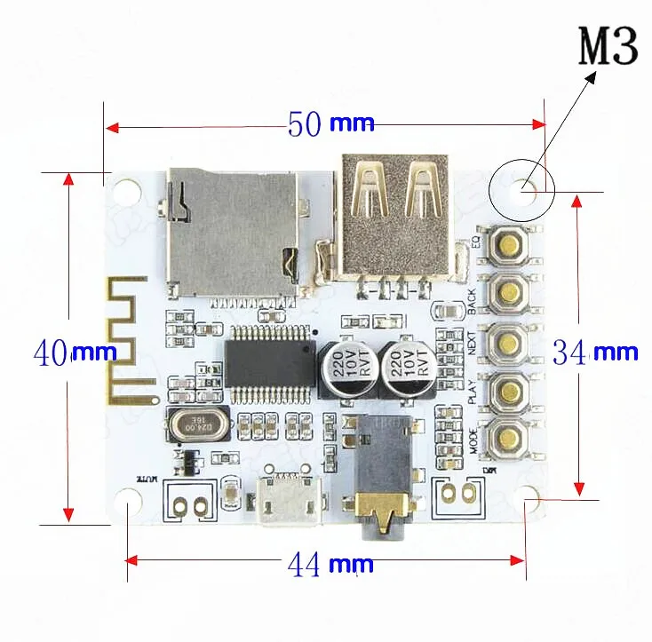 Модуль Bluetooth аудио приемника беспроводной неразрушающий модифицированный