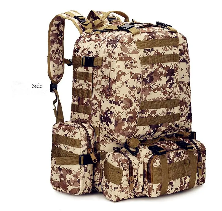 55L Men's Travel Backpack Oxford cloth outdoor backpack army camouflage tactical backpack mountaineering combination backpack