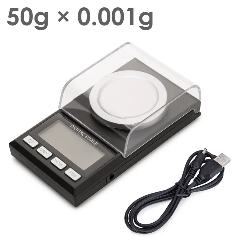 0.001g x 50g Высокая точность цифровой миллиграмм ювелирные весы 0,001 г Драгоценный Камень карат лабораторные весы для ювелирных изделий алмаз драгоценный камень взвешивание баланс точный - Цвет: 0.001g x 50g