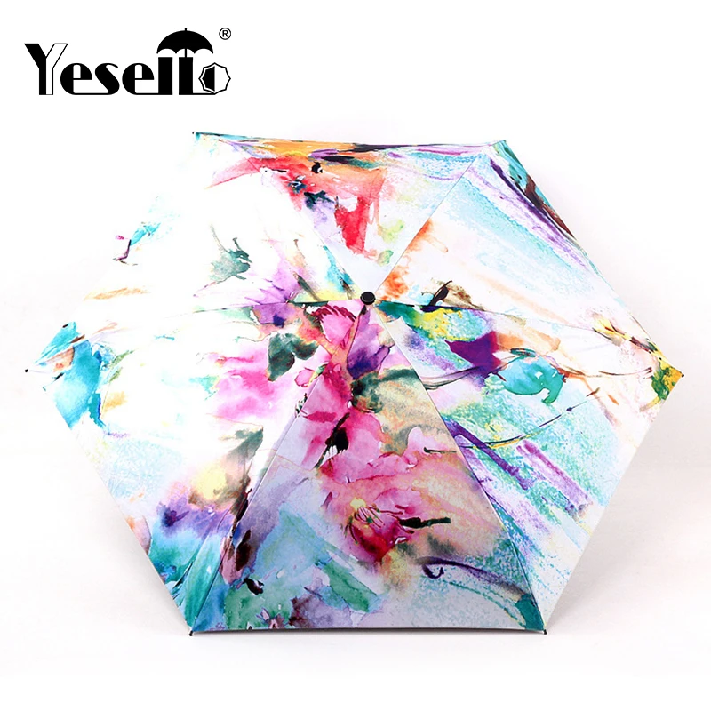 Yesello Ретро Карманный Зонт мини карманные зонтики Защита от УФ дождя складной